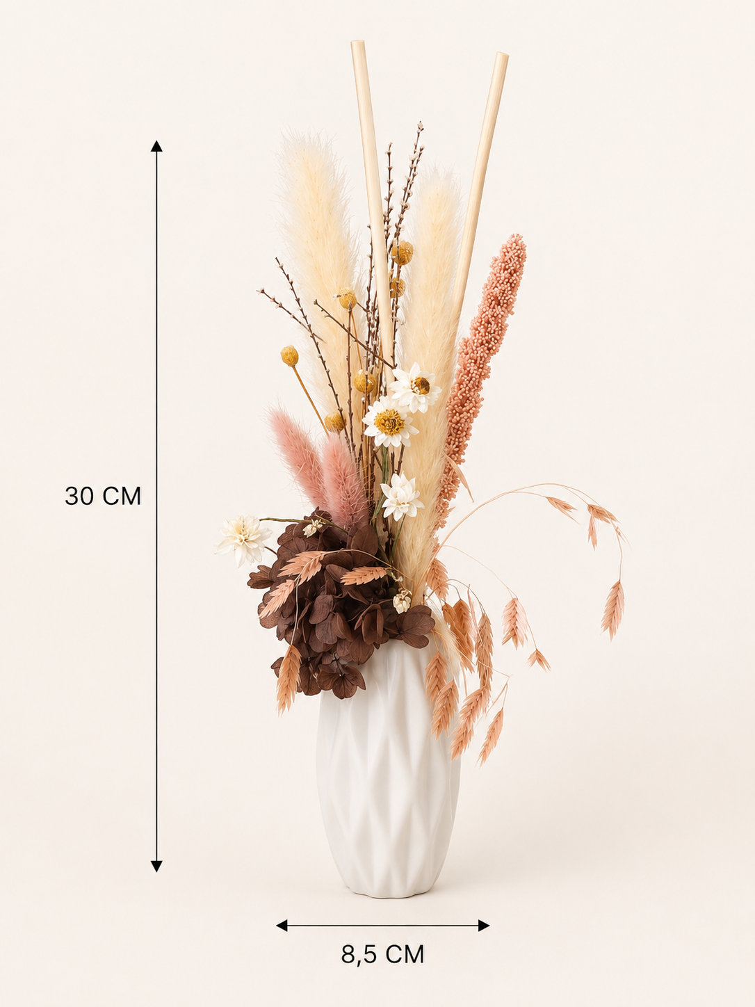 Mini Vase +fleures Séchées Multicouleurs – vue 17 du produit | ODECO
