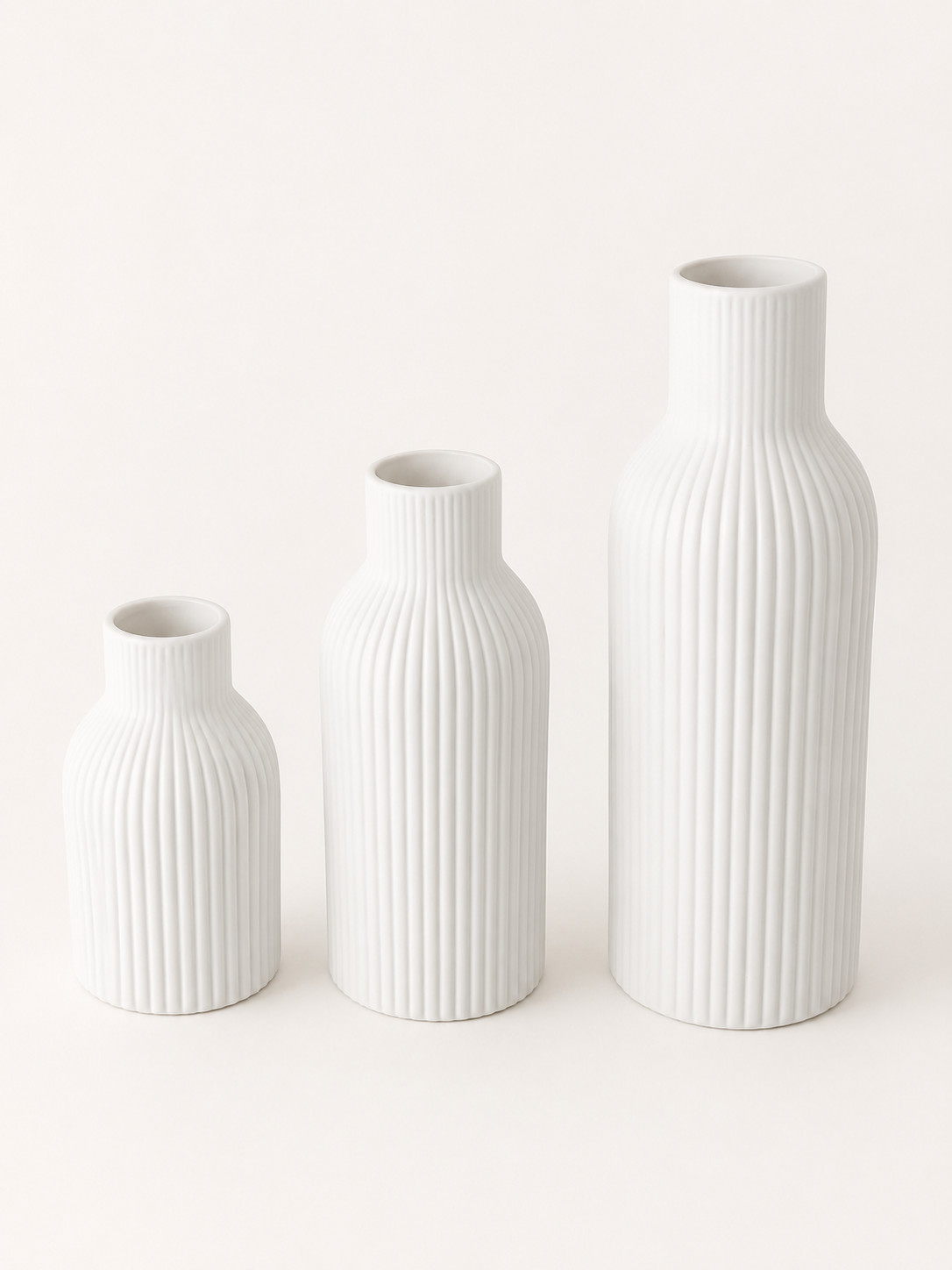 Jeu de Vase en Céramique Blanc Classique – vue 2 du produit | ODECO
