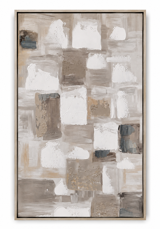 Tableau abstrait sur toile gris — 80 × 80 cm – vue 2 du produit | ODECO