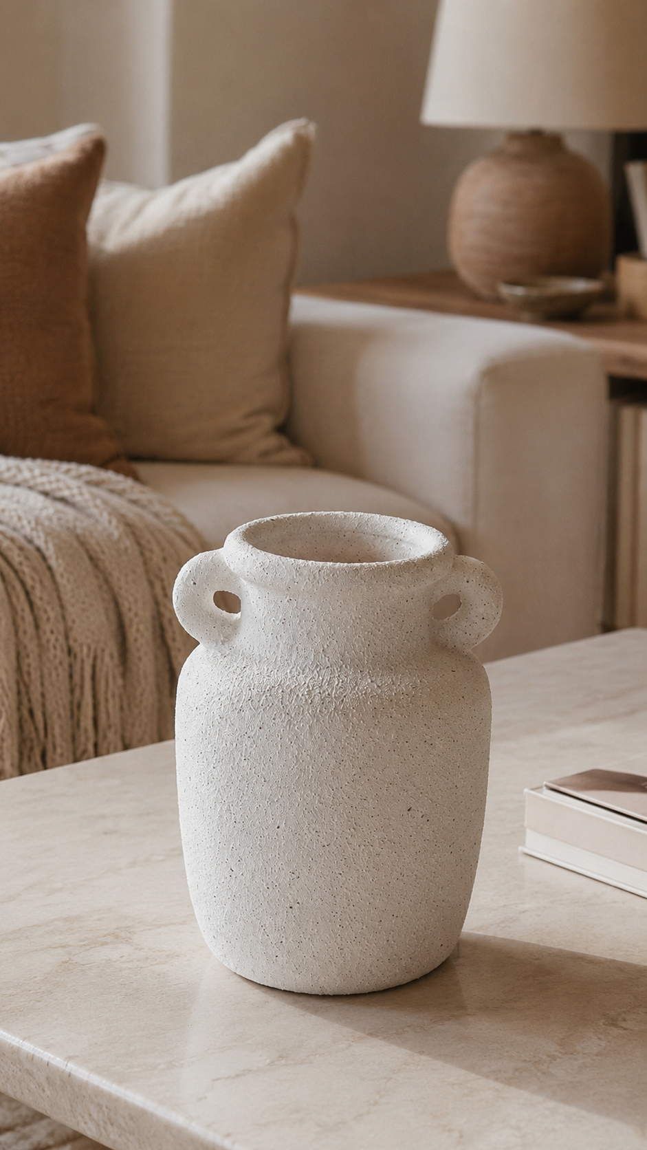 Vase en Terre Cuite Blanc « Athena » (GM)