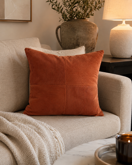 Coussin texturé à motifs quadrillés – 50 × 50 cm – vue principale | ODECO