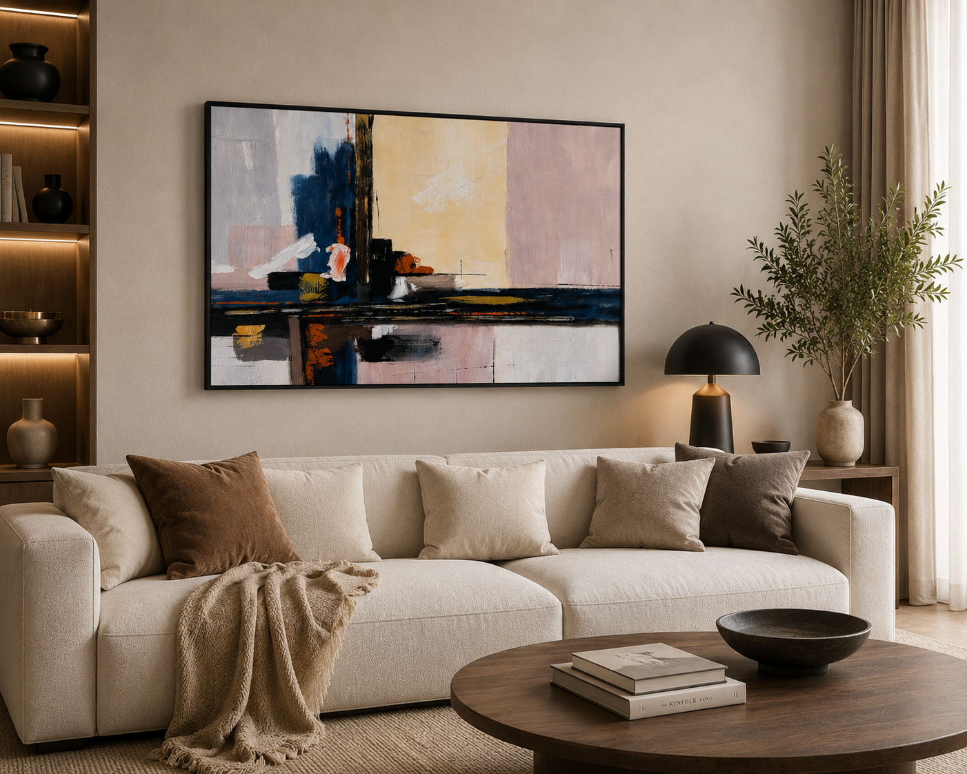 Blue Abstract Canvas Painting