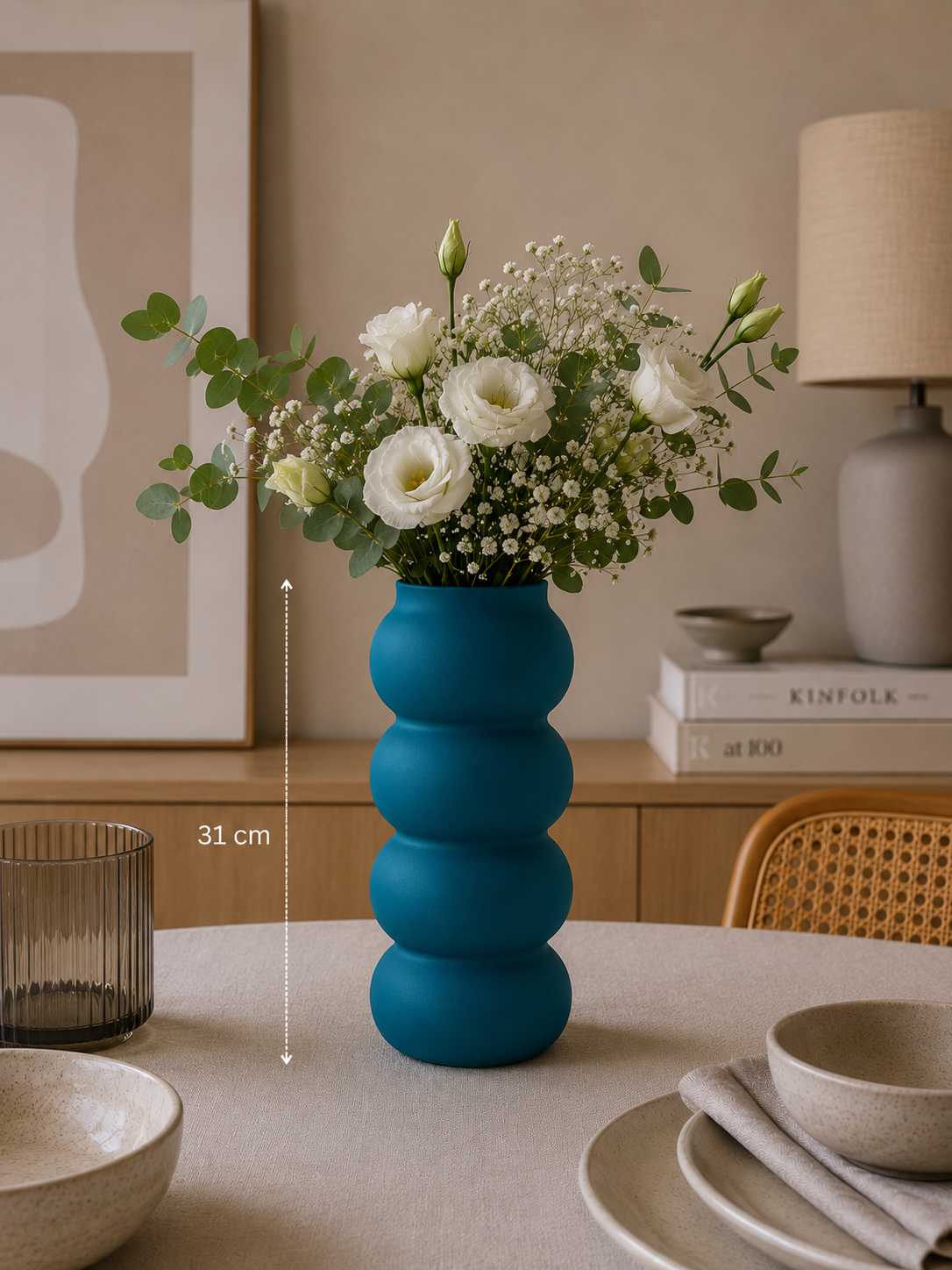 Vase en Céramique Vert Foncé « Forêt Profonde » (GM) – vue 3 du produit | ODECO