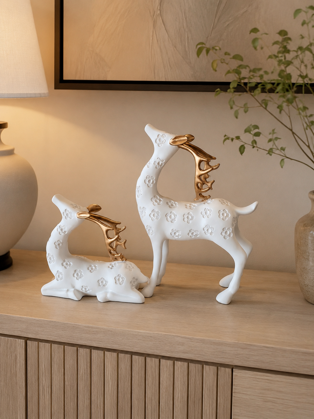 Figurine Duo Cerfs « Gardien de La Forêt » – vue principale | ODECO
