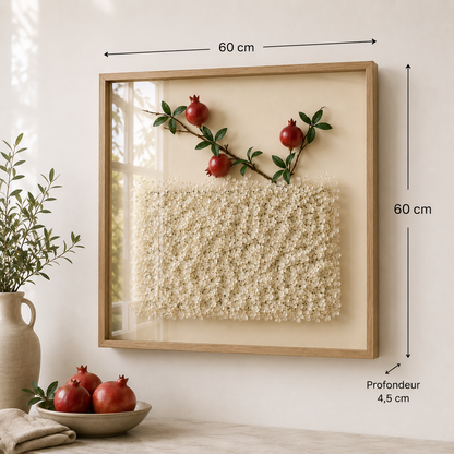 Tableau en relief cuisine grenadine — 60 × 60 cm — vue 4, ODECO Boisbriand