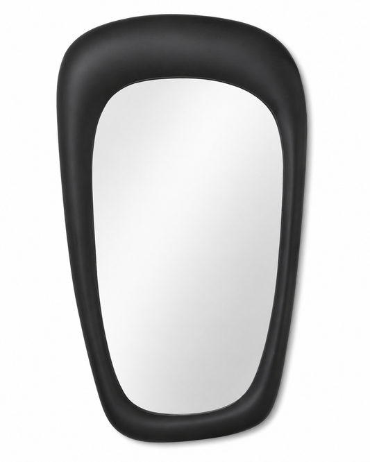 Miroir Organique Rectangulaire Bois Noir – vue 2 du produit | ODECO