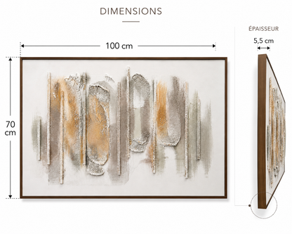 Tableau abstrait sur toile multicouleur — 100 × 80 cm — vue 3, ODECO Boisbriand