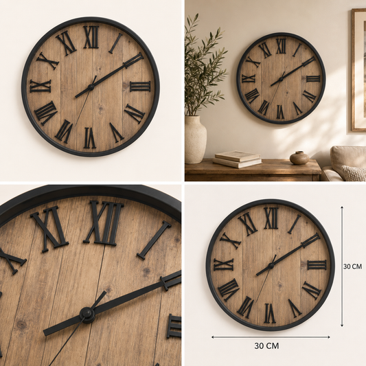 Horloge Murale Chiffre Romain 30CM – vue 2 du produit | ODECO
