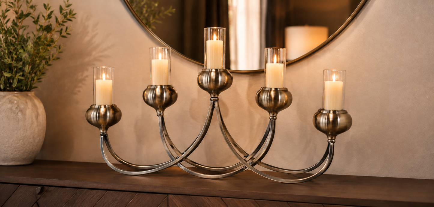 Chandelier en Bronze 5 branches – vue principale | ODECO
