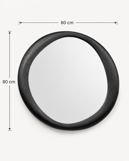 Miroir Organique Rond Bois Noir — vue 4, ODECO Boisbriand