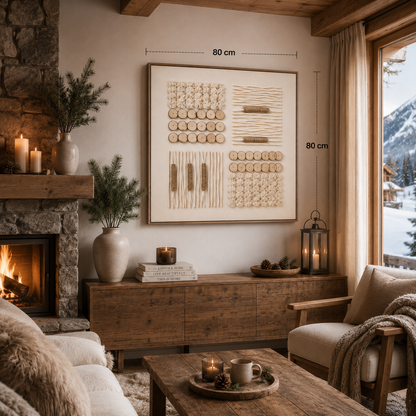 Tableau décoratif 3D chalet — 80 × 80 cm — vue 2, ODECO Boisbriand