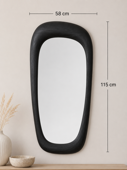 Miroir Organique Rectangulaire Bois Noir — vue 4, ODECO Boisbriand