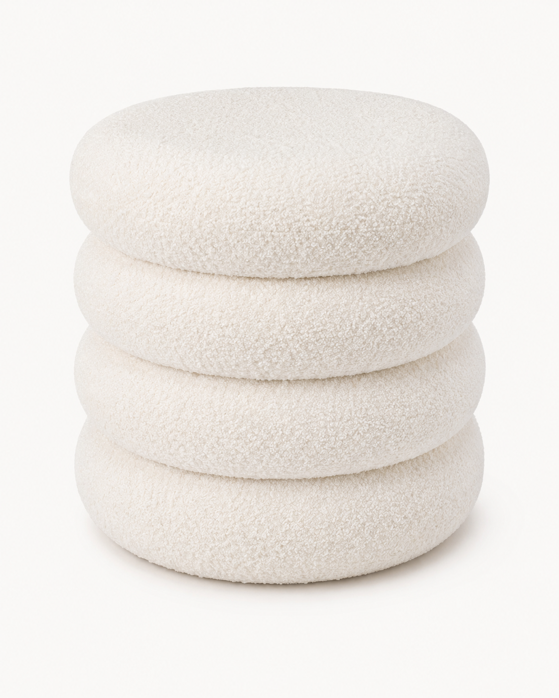 Pouf Rond Anneau Blanc – vue 3 du produit | ODECO