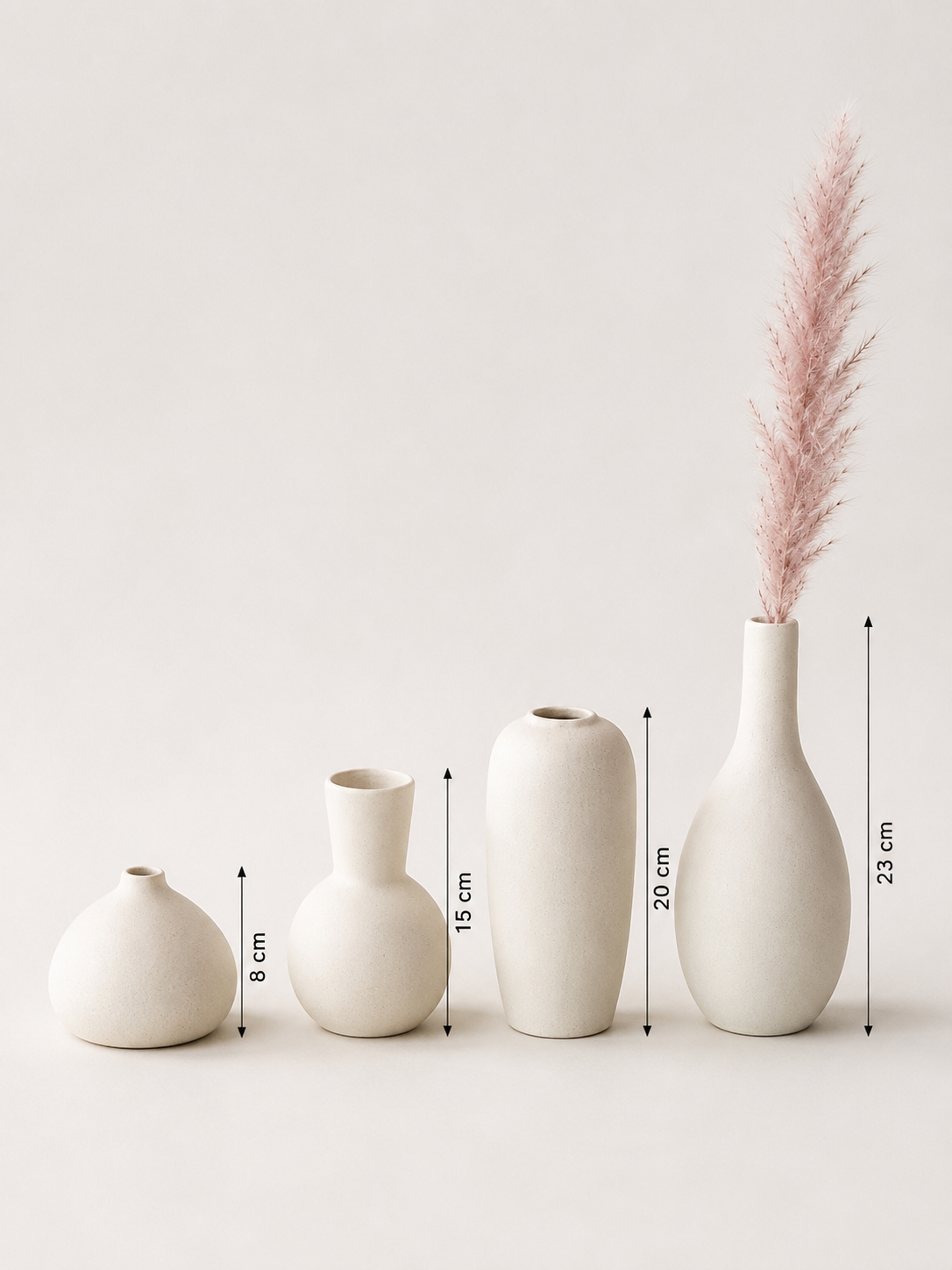 Jeu de Vase en Céramique Blanc Cassé – vue 4 du produit | ODECO