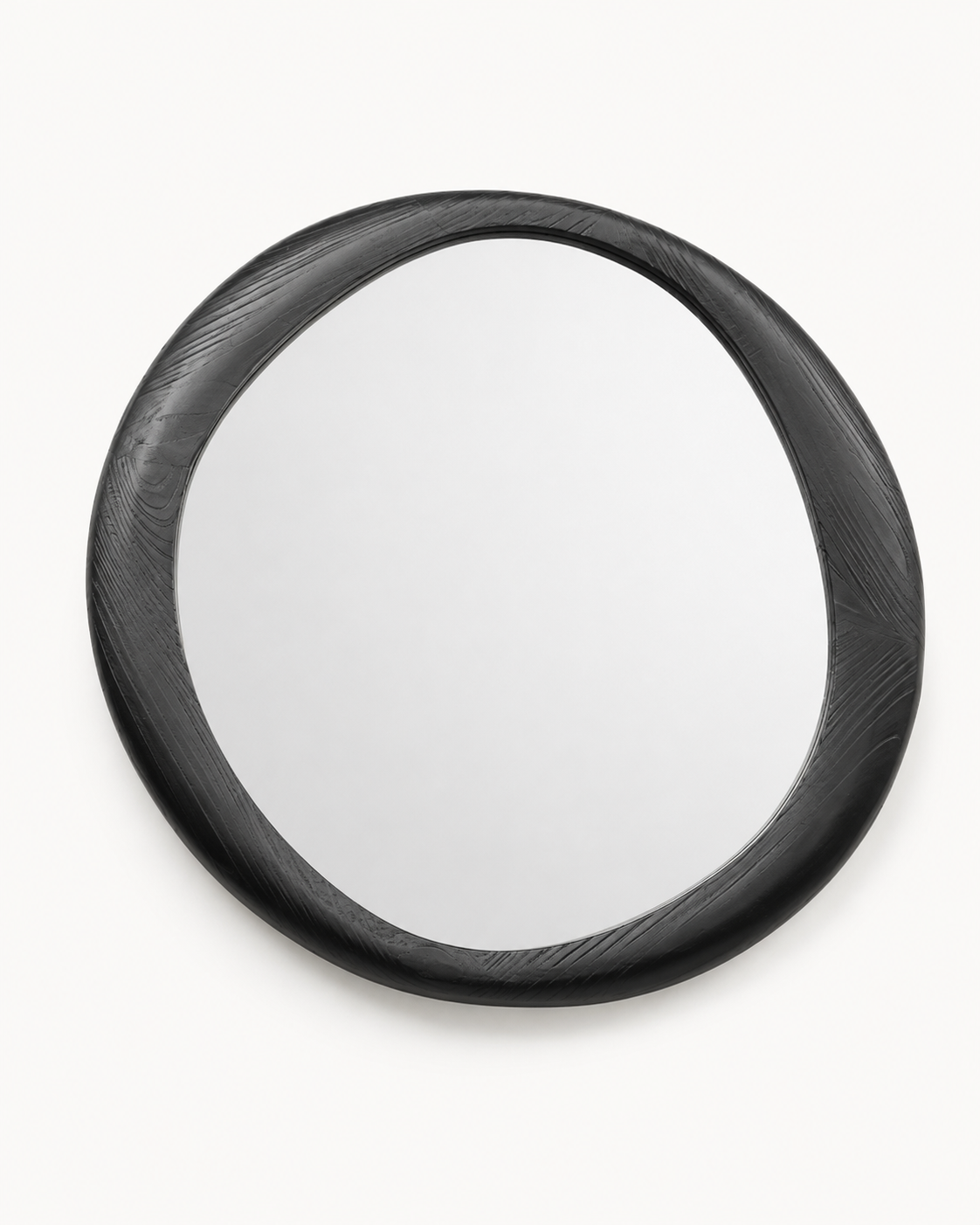 Miroir Organique Rond Bois Noir – vue 3 du produit | ODECO