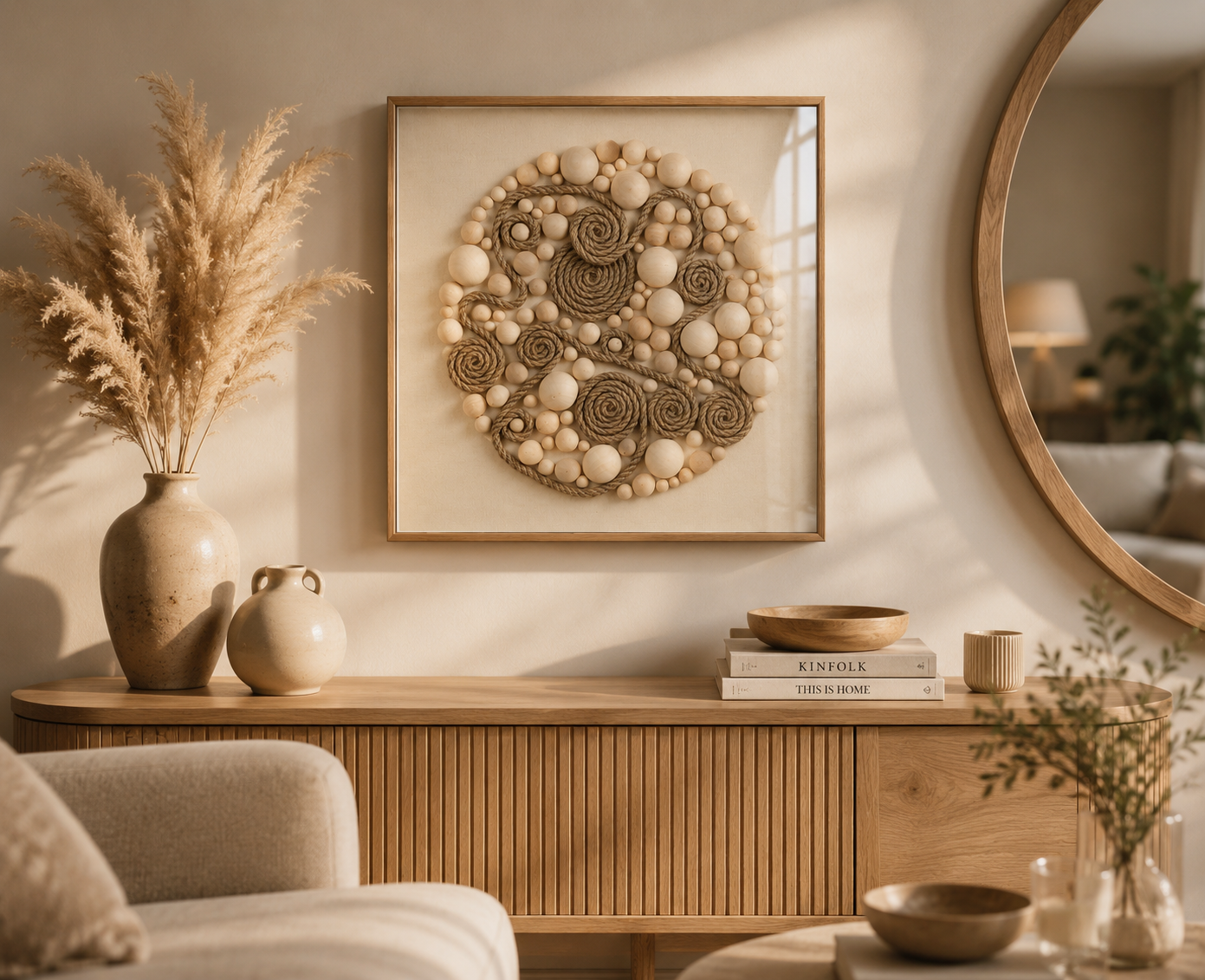 Relief Painting Round Pearl 60*60
