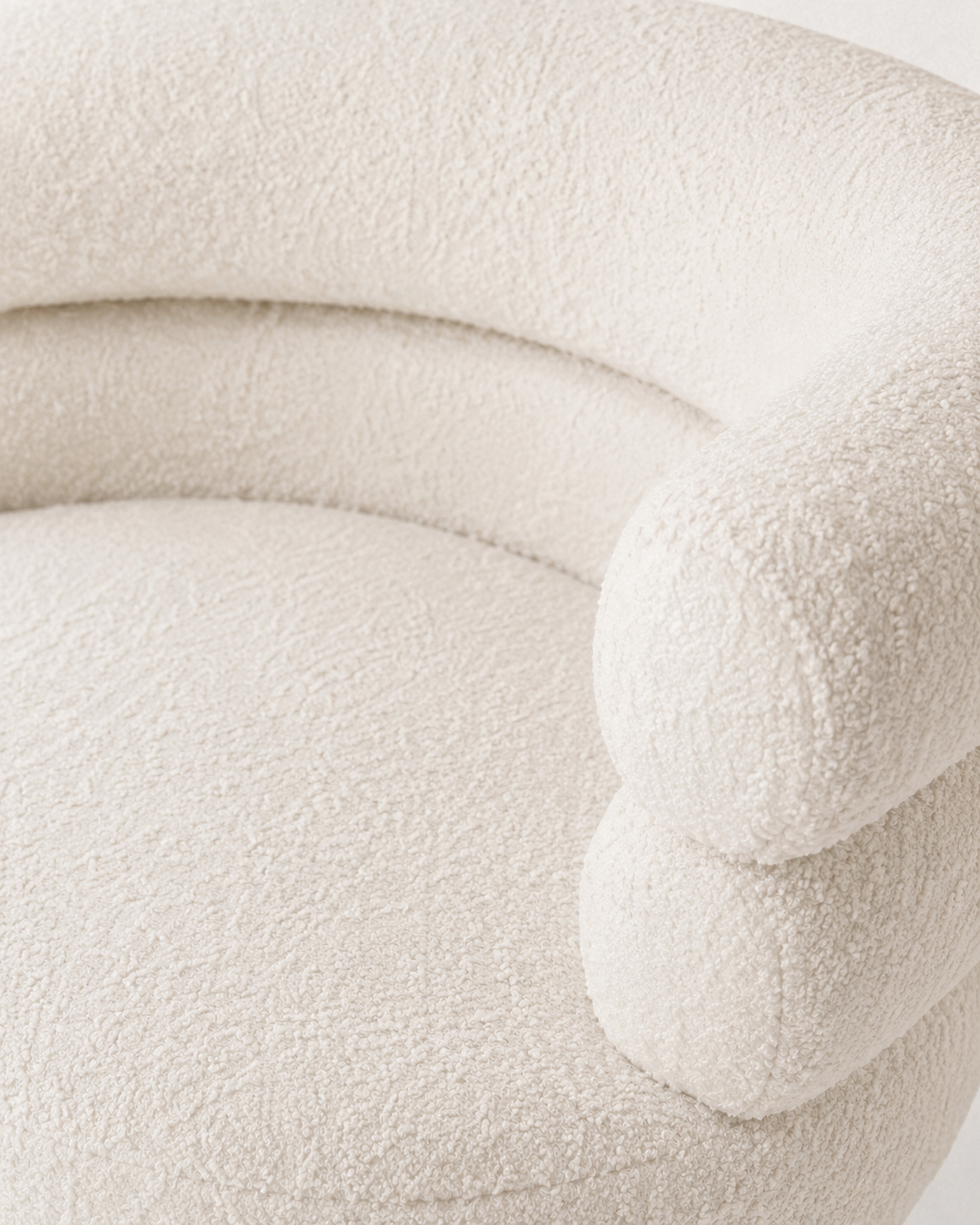 Fauteuil Tissu Bouclé Accent Beige – vue 5 du produit | ODECO