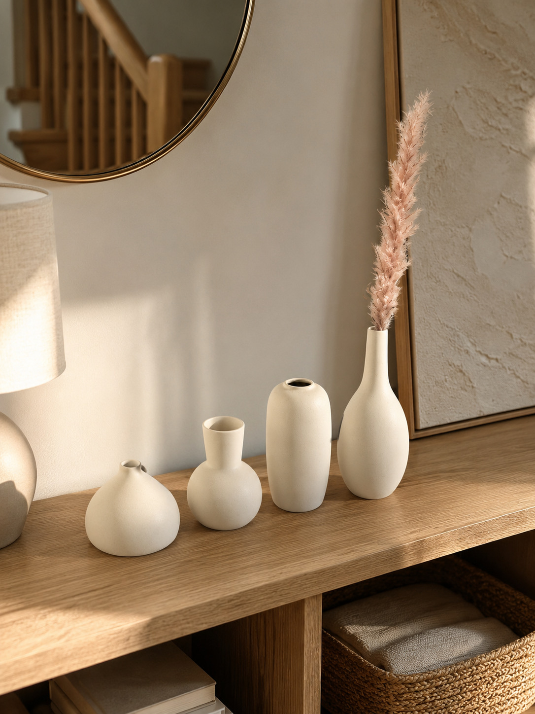 Jeu de Vase en Céramique Blanc Cassé – vue principale | ODECO