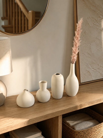 Jeu de Vase en Céramique Blanc Cassé — vue principale, ODECO Boisbriand