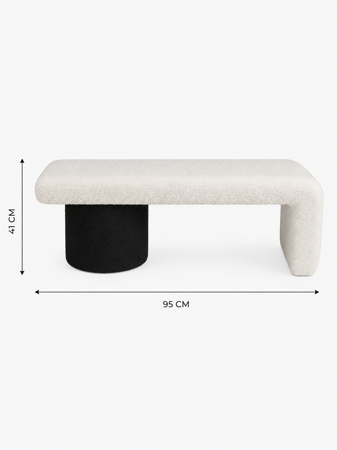 Ottoman Noir et Blanc Texturé – vue 4 du produit | ODECO