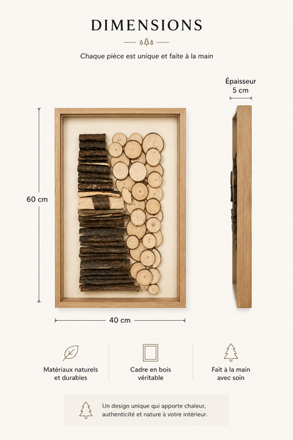 Tableau 3D effet bois — 40 × 60 cm — vue 5, ODECO Boisbriand
