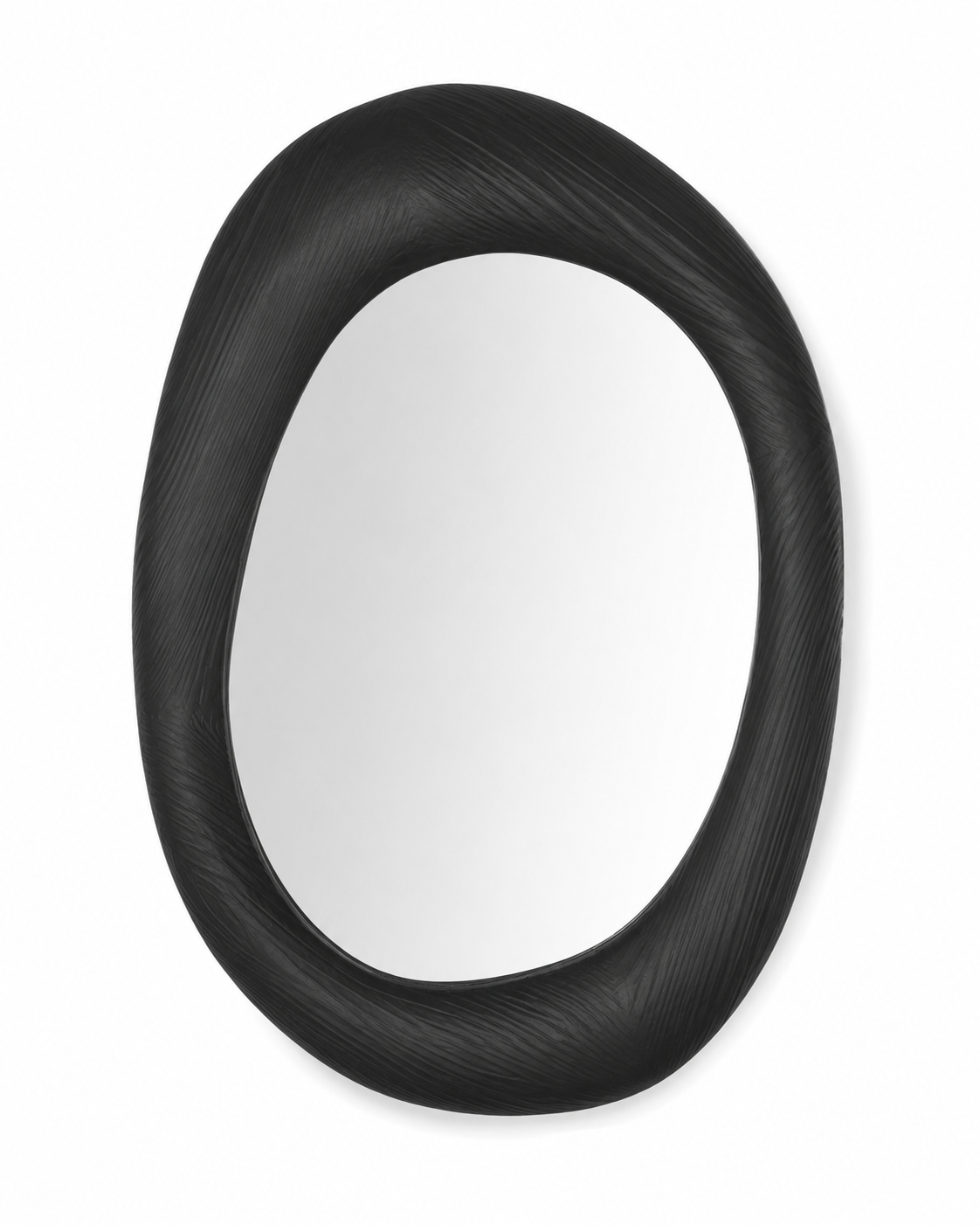 Miroir Organique Ovale Bois Noir – vue 3 du produit | ODECO
