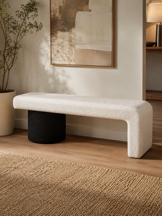 Ottoman Noir et Blanc Texturé – vue principale | ODECO