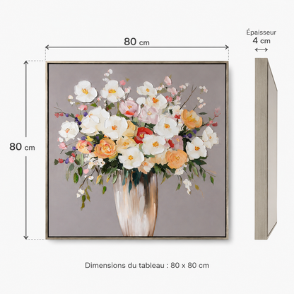 Tableau bouquet de fleurs sur toile — 50 × 70 cm — vue 4, ODECO Boisbriand