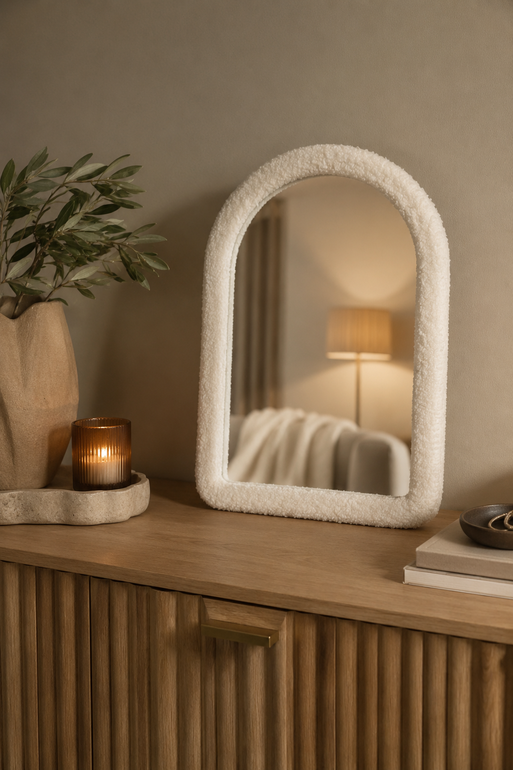 Miroir Fluffy Arc Blanc – vue principale | ODECO