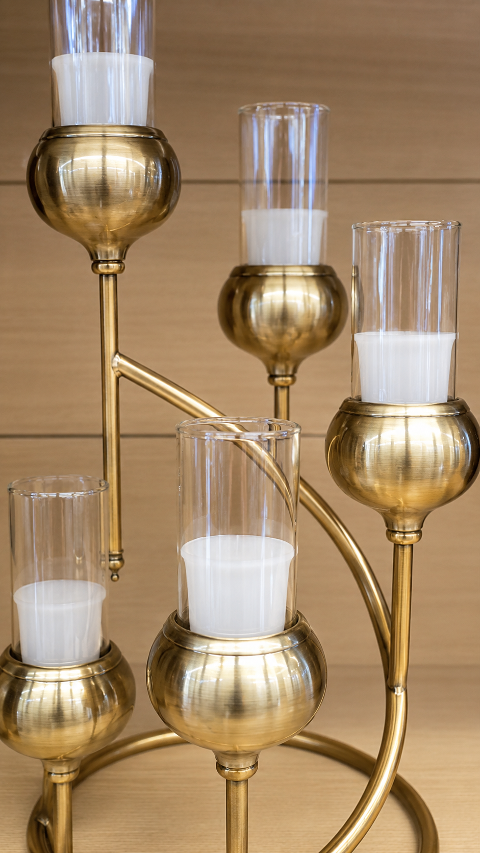 Chandelier Bronze en Spirale 5 Branches – vue 3 du produit | ODECO