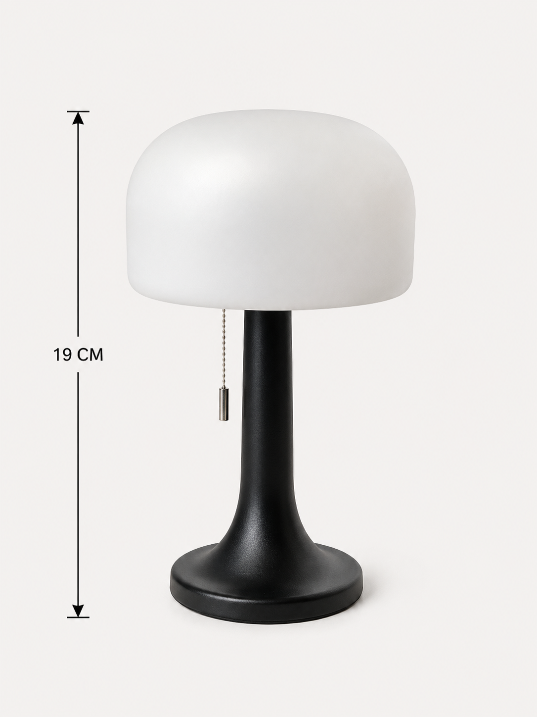 Lampe champignon rechargeable – noire, blanche et bois – vue 4 du produit | ODECO