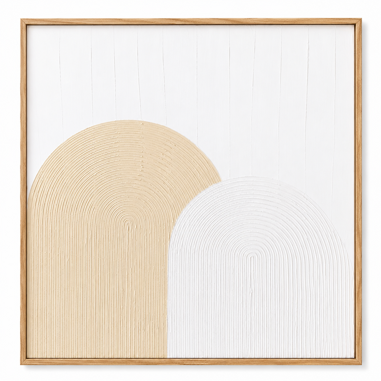 Tableau minimaliste sur toile jaune — 80 × 80 cm