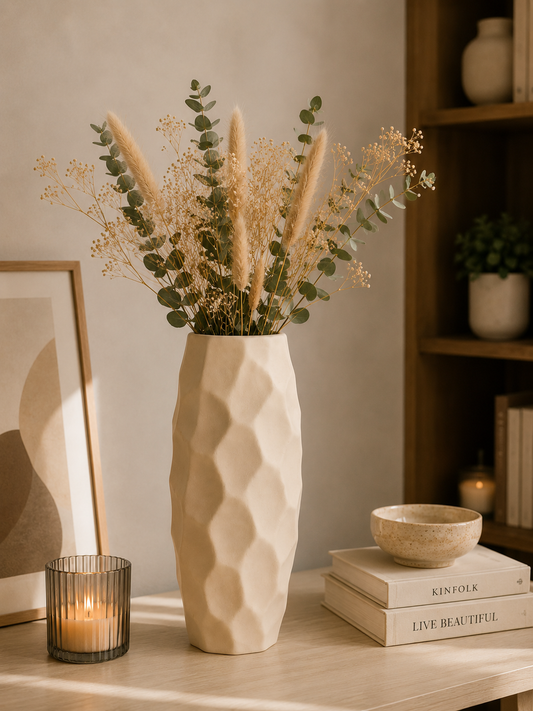 Vase en Céramique « Nid d’abeille » (GM) – vue principale | ODECO