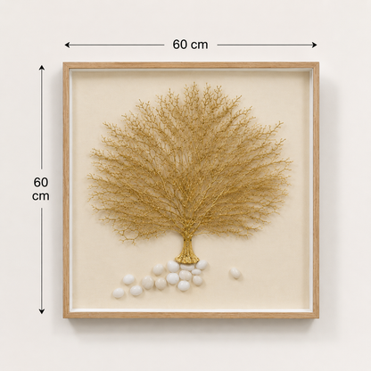 Tableau en relief Arbre de vie doré — 60 × 60 cm — vue 4, ODECO Boisbriand