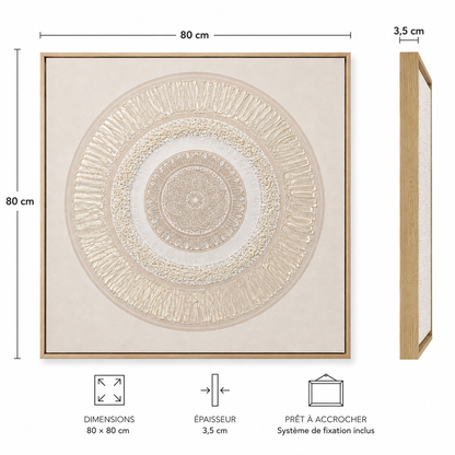 Tableau en relief Mandala — 80 × 80 cm — vue 4, ODECO Boisbriand