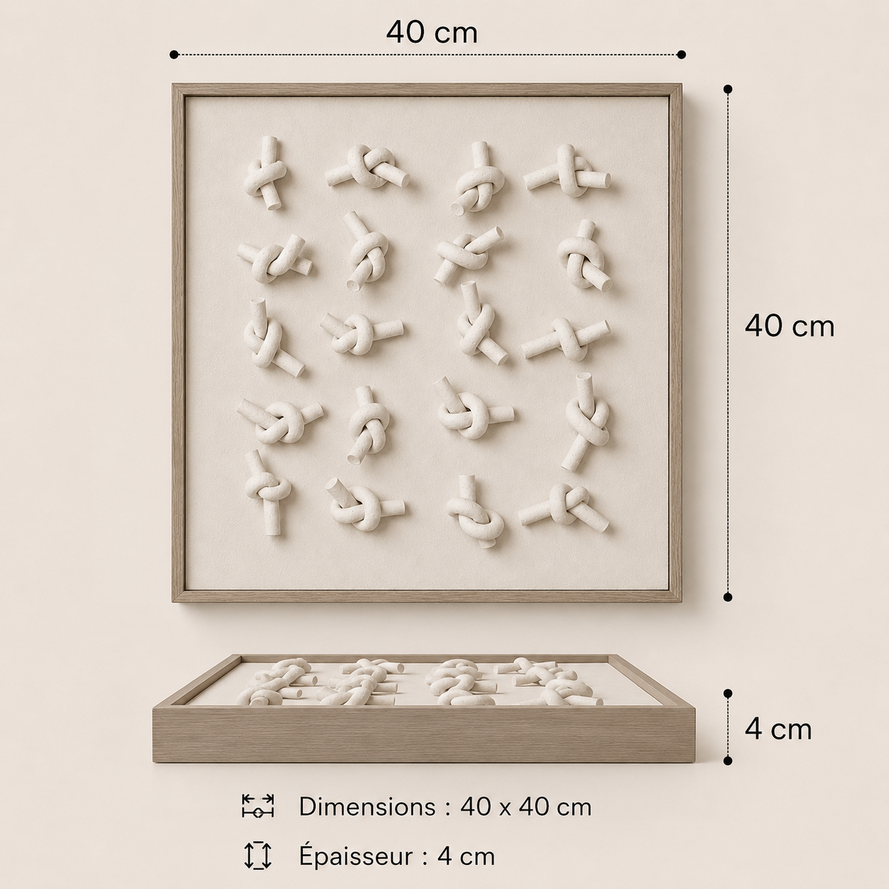 3D Relief Knots Wall Art 40x40