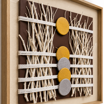 Tableau en relief branche verticale — 60 × 60 cm — vue 3, ODECO Boisbriand
