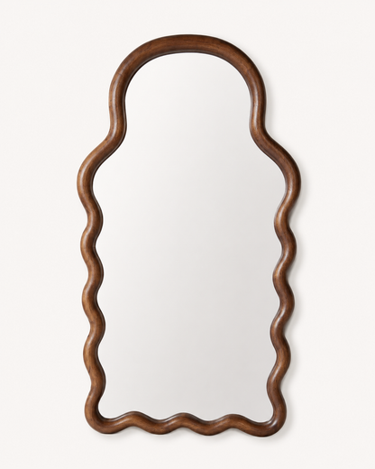 Miroir Scallopé Arc Bois Foncé — vue 3, ODECO Boisbriand