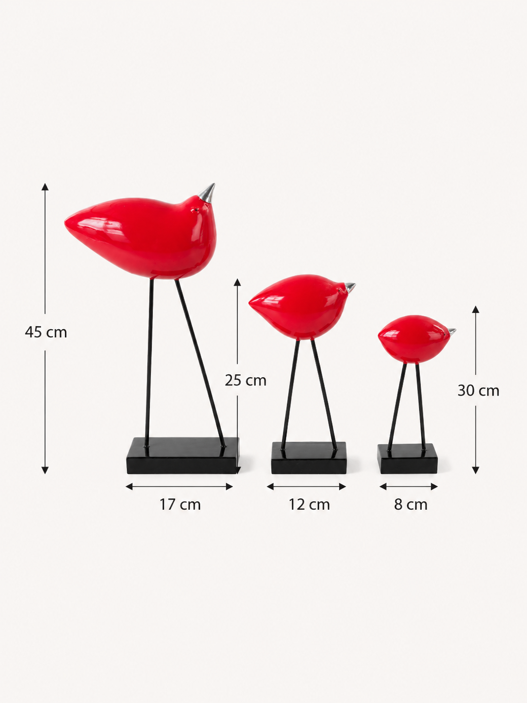 Figurine Trio Oiseau – vue 6 du produit | ODECO