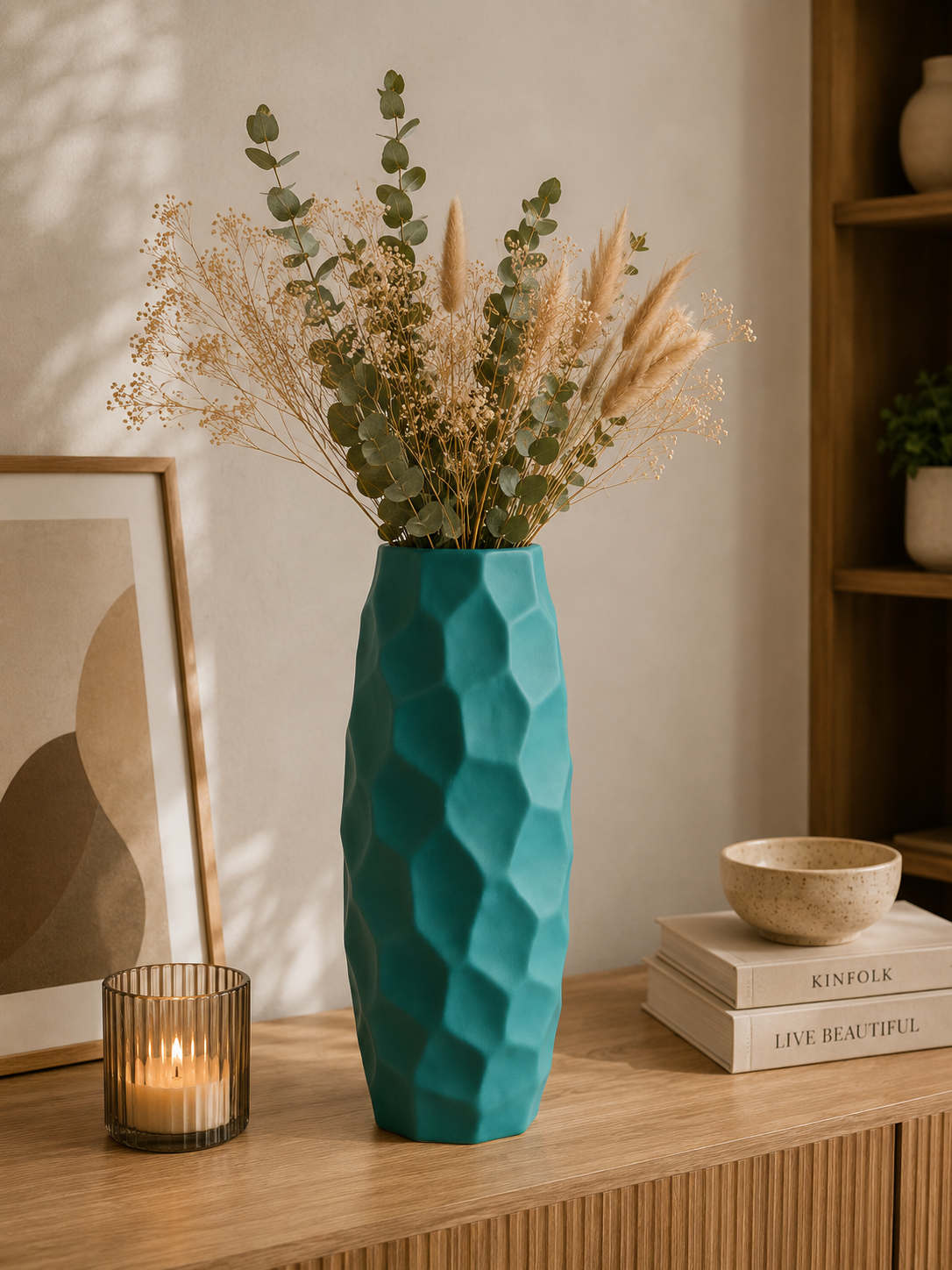 Vase en Céramique « Nid d’abeille » (GM) – vue 7 du produit | ODECO