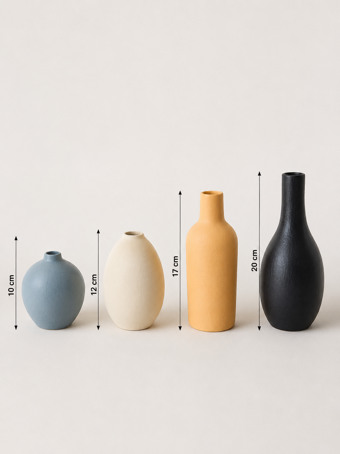 Jeu de vases en céramique multicolores – 4 pièces – vue 3 du produit | ODECO