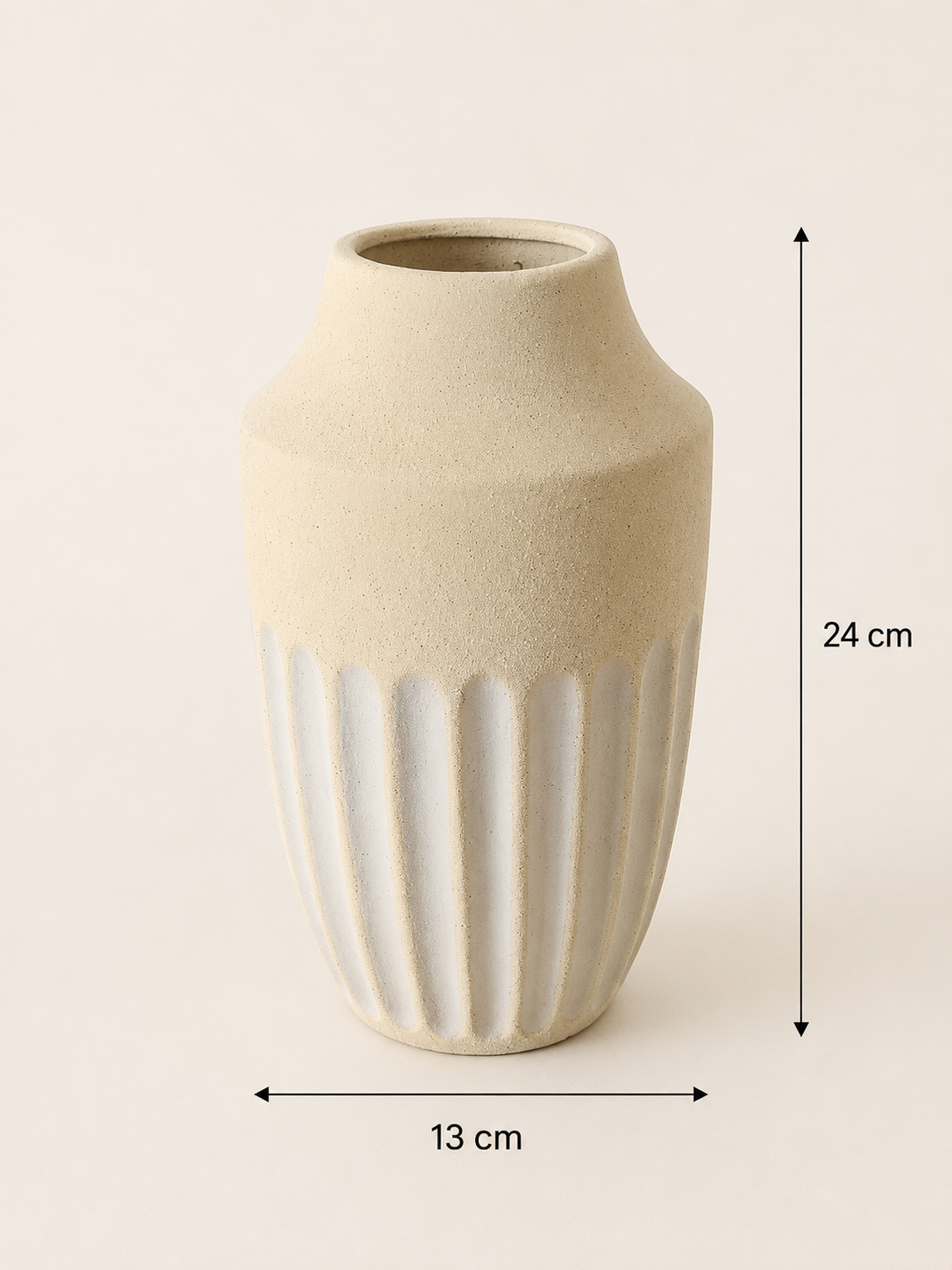 Vase en Terre Cuite Bicolore « Strie » (PM)
