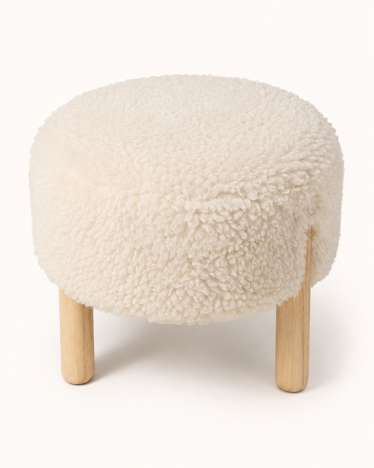 Tabouret Rond Bouclé – vue 2 du produit | ODECO