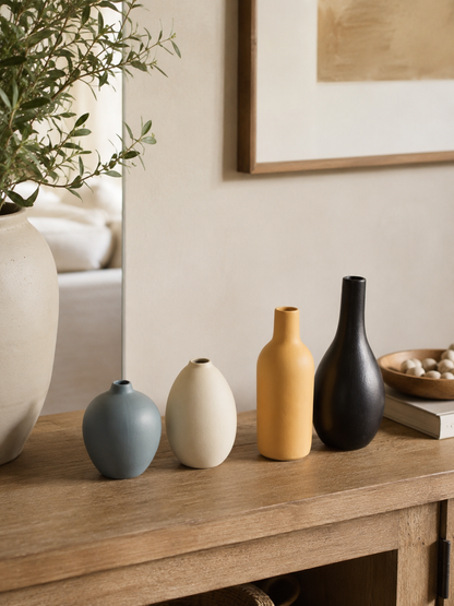 Jeu de vases en céramique multicolores – 4 pièces — vue principale, ODECO Boisbriand