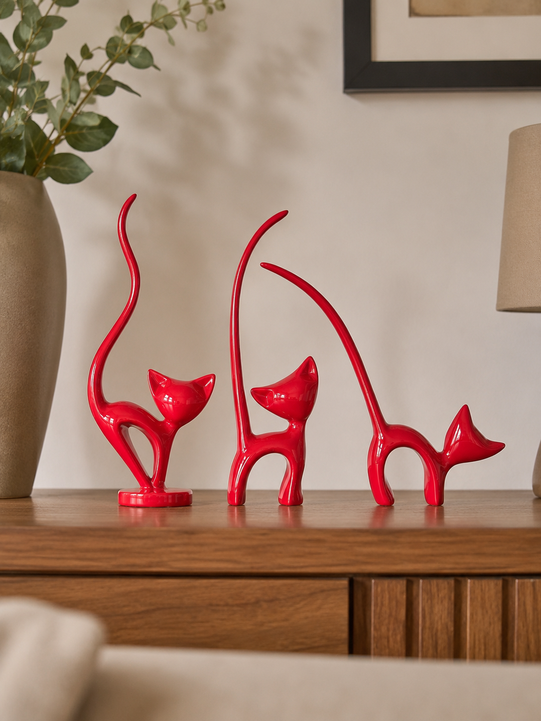Figurine Trio Chat – vue 2 du produit | ODECO
