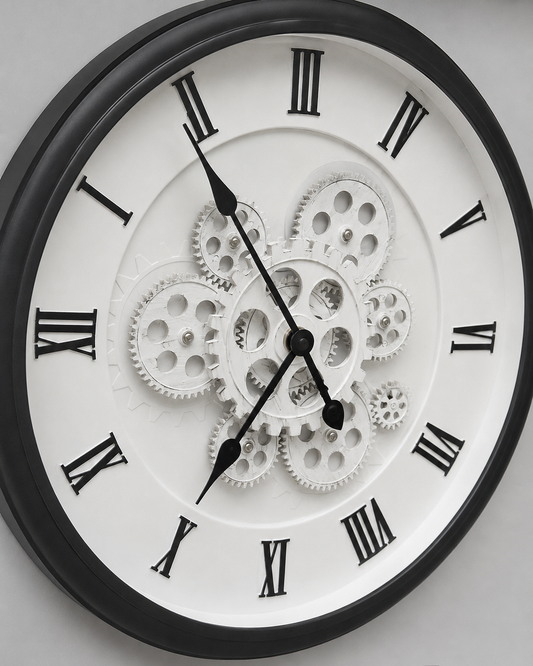 Horloge Vintage Noir et Blanc 40cm – vue 2 du produit | ODECO