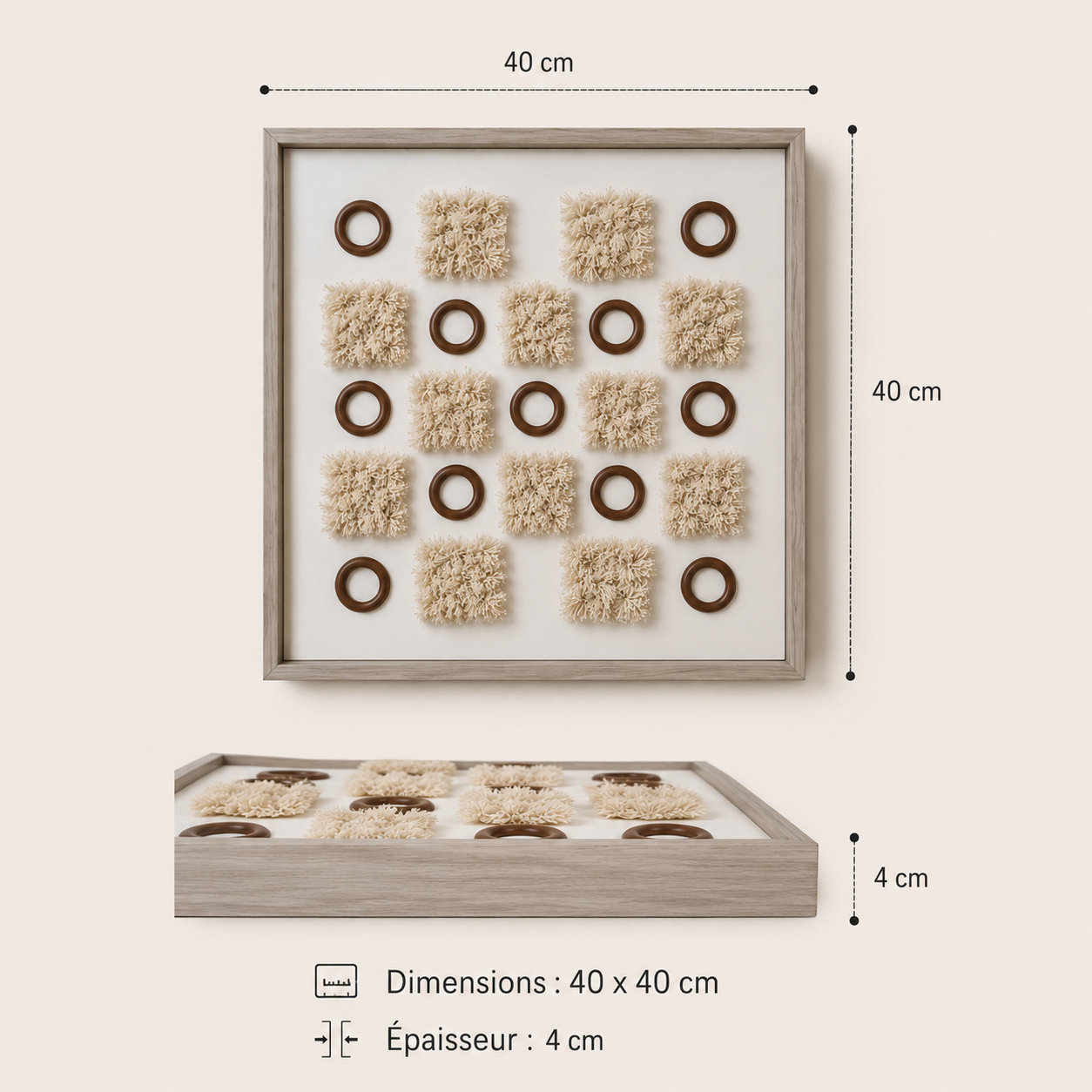 3D Wall Art Circle+square 40x40