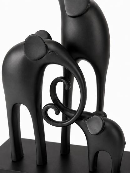 Figurine Trio éléphant — vue 3, ODECO Boisbriand