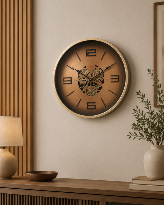 Horloge Vintage cuivre Bronze – vue principale | ODECO