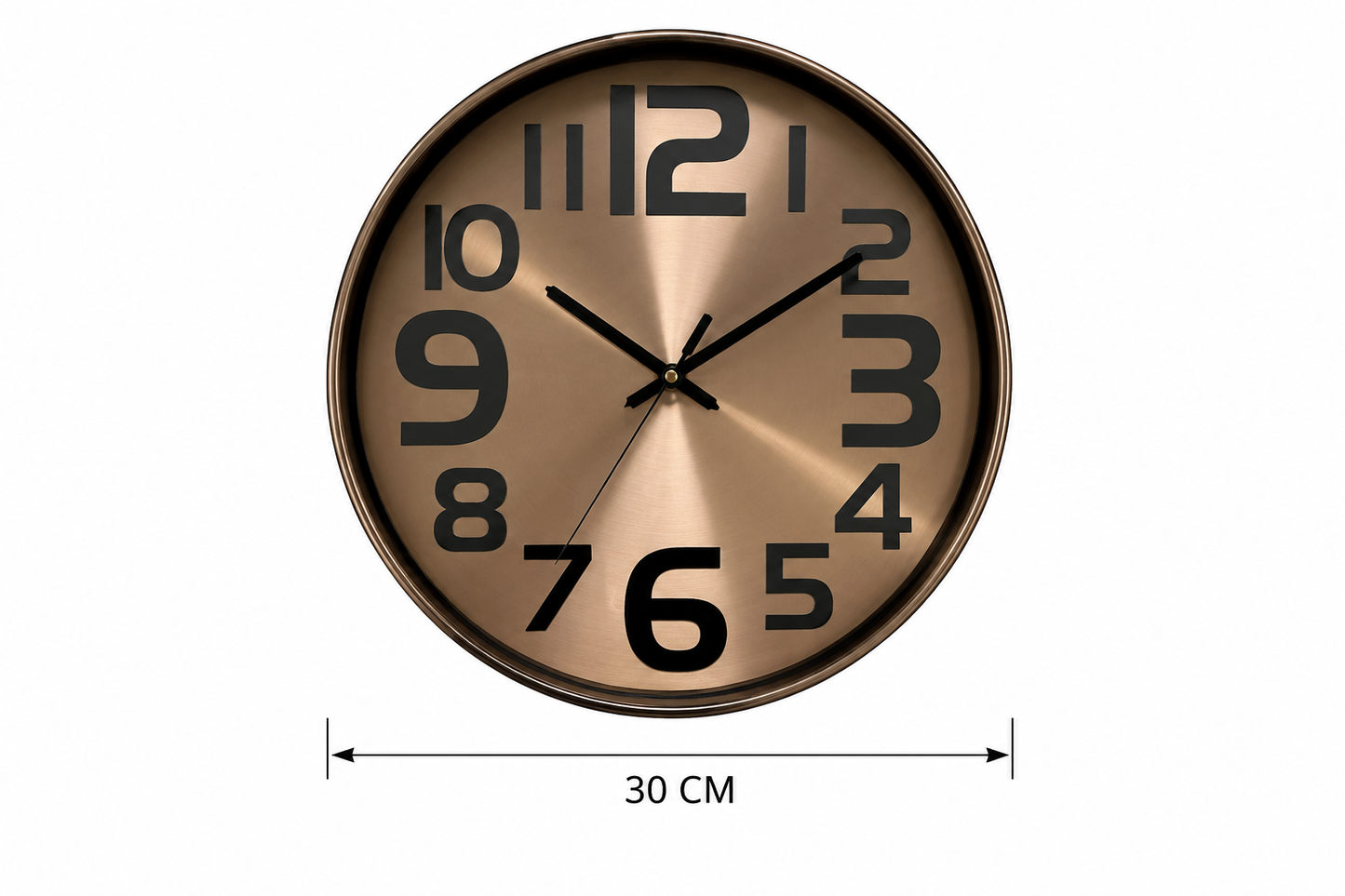 Horloge murale moderne bronze cuivré – 30 cm – vue 4 du produit | ODECO